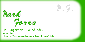 mark forro business card
