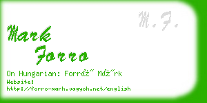 mark forro business card